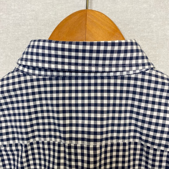 Untuckit Button-Down Blue & White Gingham Check Shirt Men’s Size Large - Picture 6 of 9
